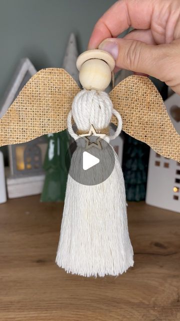 Tassel Angels Diy, How To Make Angel Wings, Christmas Angel Ornaments Handmade, Shell Angels, Angel Wings Diy, Caroline Fleming, Angel Wing Crafts, Christmas Angels Diy, Beaded Tassels Diy