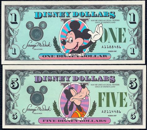 Disney Dollars Banksy Dismaland, Disney Dollars, Disney Money, Disney Time, Disney Print, Disney Posters, Disneyland Trip, Disney Party, Mickey And Friends