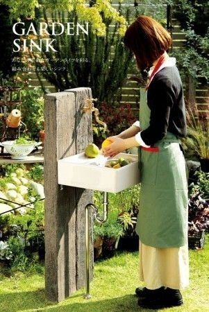 Outdoor Garden Sink, Garden Sink, Outdoor Sinks, Front Porch Ideas Curb Appeal, Apartment Patio Decor, Patio Decorating Ideas On A Budget, Front Porch Ideas, Patio Decorating Ideas, Outdoor Patio Decor