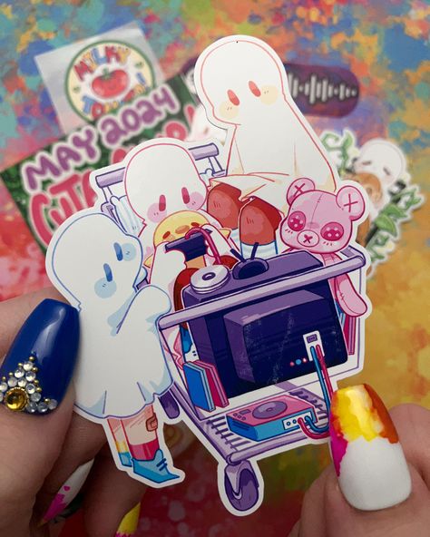 Do you remember riding inside of shopping carts when you were little? It's a fond memory of mine but I also wasn't a ghost. These nostalgic ghosties were May's Cute Club sticker theme from @milky.tomato. #stickers #stationery Milky Tomato, Shopping Carts, Stickers Stationery, Gift Inspo, A Ghost, Do You Remember, Cute Wallpapers, Art Inspo, Ghost