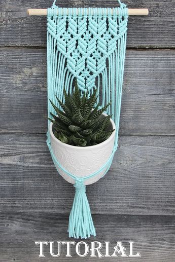 Macrame Easy, Diy Macrame Plant Hanger Easy, Diy Macrame Plant Hanger Pattern, Diy Macrame Plant Hanger Tutorials, Plant Hanger Tutorial, Beginner Macrame, Diy Macrame Wall Hanging, Simpul Makrame, Pola Macrame