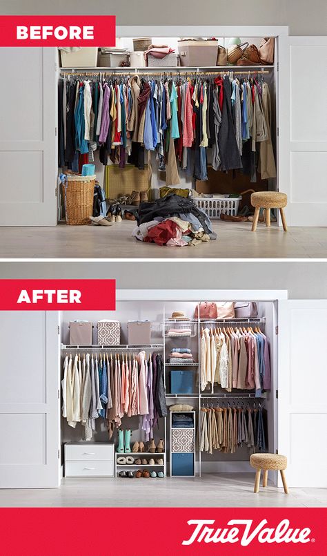 Closetmaid Ideas, Small Wardrobe Organisation, Small Closet Makeover, Closet Maid, Ikea Closet Organizer, Small Closet Organization Bedroom, Closet Small Bedroom, Best Closet Organization, Wardrobe Organisation