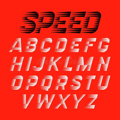 Speed style font. Sport typeface. Vector illustration stock illustration Speed Logo, Fast Logo, Diy Canvas Art Easy, Sports Fonts, Graffiti Lettering Fonts, Pinstriping Designs, Typo Logo, Type Illustration, Graffiti Font