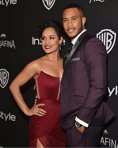 Real life loves, Trai and Grace Anika Empire, Empire Hair, Grace Gealey, Trai Byers, Famous Celebrity Couples, Empire Cast, Pregnant Celebrities, Celebrity Families, Stylish Couple