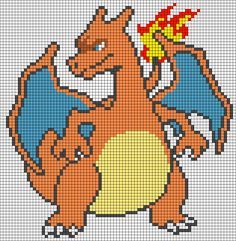 Perler Bead Patterns Dragon, 8bit Pokemon, Perler Sprites, Stitch Pokemon, Pixel Pokemon, Pokemon Cross Stitch Patterns, Pokemon Perler, Pokemon Pixel, Pokemon Cross Stitch