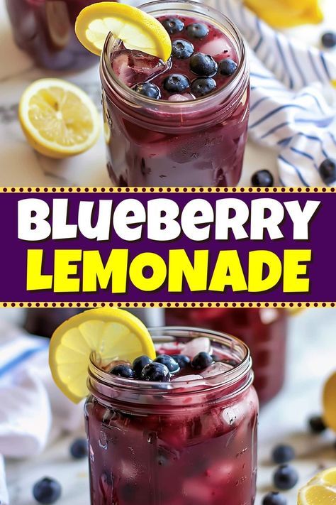 The vibrant color and sweet-tart taste of this homemade blueberry lemonade make it the only summer sipper you need this year. Diy Pumpkin Recipes, Aqua Fresca Recipes, Lemonade Cocktail, Blueberry Syrup, Blueberry Lemonade, Sweet Tart, Lemonade Recipes, Summer Refreshments, Dinner Recipes Crockpot