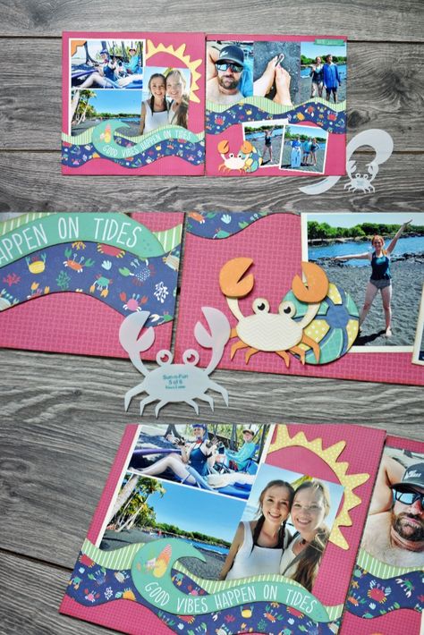 Kiwilane Scrapbook Layouts, Kiwi Lane Scrapbook Layouts, Kiwi Lane Layouts Scrapbooking Ideas, Kiwi Lane Layouts, Productive Struggle, Scrapbook Beach, Beach Scrapbook, Beach Scrapbook Layouts, Graduation Scrapbook