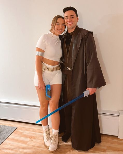 halloween, costume, couple, couple costume, couple halloween costume, anakin, padme, anakin and padme, anakin and padme halloween Couple Halloween Costumes Anakin And Padme, Padme And Anikan Costumes, Halloween Anakin And Padme, Snaking And Padme Costume, Aniken Skywalker And Padme Costume, Costume Ideas 2023 Couples, Couples Starwars Costume, Anakin And Leia Costume, Starwars Padme Costumes