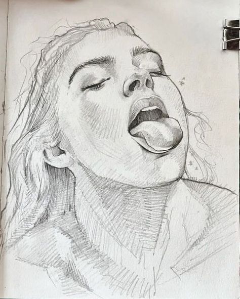 Tongue Sketch Pencil Drawings, Hot Pencil Drawings, Figer Drawing Women, Nude Drawing References Female Pose, Women Drawing Body Sketches, Sexuality Tattoo, Romantic Sketches, Body Image Art, Female Art Painting