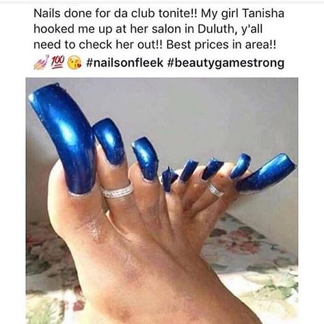 “For fucks sake Tanisha!😩” Blue Toenails, Acrylic White Nails, Powder Blue Nails, Purple Toe Nails, Nails Acrylic Pink, Purple Toes, Nail Art Noel, Square French, Long Toenails