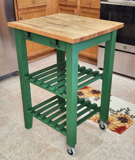 Ikea Butcher Block Island, Small Butcher Block Island, Diy Rolling Kitchen Island, Homemade Kitchen Island, Kitchen Workbench, Butcher Block Cart, Butcher Block Kitchen Cart, Small Kitchen Cart, Diy Kitchen Cart