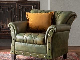 New Upholstery Collection just released! Enjoy Free Delivery 🚚 on the entire collection. Tap to shop Green Leather Chair, Leather Arm Chair, Leather Club Chairs, Leather Accent Chair, Custom Made Furniture, Furniture Care, Urban Living, Buffalo Leather, Western Decor