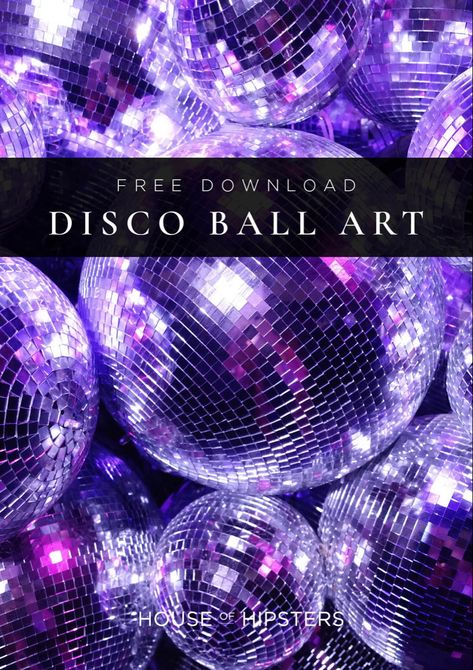 Disco ball art printable for your wall gallery.