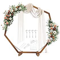 Check this out! Rustic Backdrop Wedding, Arbor Backdrop, Wooden Wedding Arch, Wood Wedding Arches, Arch Arbor, Wooden Wedding Arches, Rustic Outdoor Decor, Hexagon Wedding, Wedding Arbor