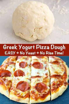 Pizza Dough Quick, Greek Yogurt Pizza Dough, Greek Yogurt Pizza, Yogurt Pizza Dough, Yogurt Pizza, Healthy Pizza Dough, Healthy Homemade Pizza, Easy Pizza Dough, Greek Yogurt Recipes