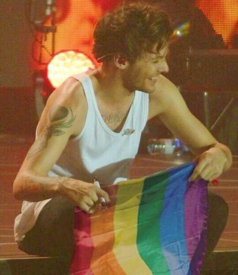 Louis Color Vibe, Rainbow Aesthetic, Louis And Harry, One Direction Videos, Kind Person, Louis Williams, Pride Flag, Larry Stylinson, Read News