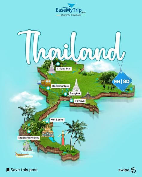 Save this ultimate route map for your next trip to Thailand!

We've done the research, now it's time to pack your bags. Country Icons, Thailand Tour, Thailand Map, Trip To Thailand, Thailand Holiday, Route Map, Travel App, Koh Samui, Antigua And Barbuda