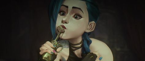 ArtStation - ARCANE - Jinx Jinx Arcane, Blue Hair, Hair, Blue, Black