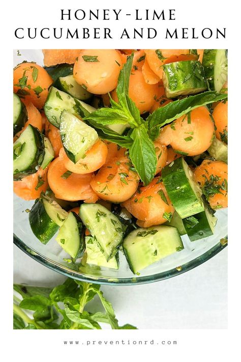 Honey-Lime Cucumber and Melon Cucumber Melon Salad, English Cucumber Recipes Healthy, Cantelope Melon Recipes, Honeydew Melon Salad, Honeydew Melon Recipes, Cantaloupe Salad, Cucumber Feta Salad, Cantaloupe Recipes, Melon Recipes