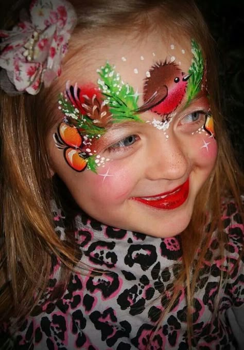 scrupulous Robin Face Paint, Xmas Mask, Reindeer Face Paint, Face Painting Images, Mask Face Paint, Pregnant Belly Painting, Christmas Face Painting, Paint Christmas, Christmas Robin