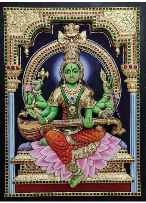 Rajya syamala matangi rajasyamala devi Maa Matangi Images, Devi Matangi, Matangi Goddess, Maa Matangi, Tanjoor Painting, Matangi Devi, Tripura Sundari, Hindu Statues Goddesses, Tantra Art