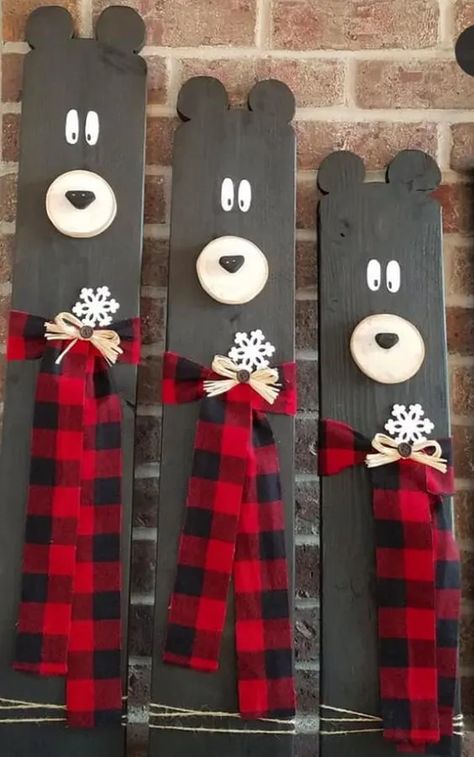 100+ Easy and Creative DIY Recycled Christmas Decorations - Holidappy February Decorations Diy, Crafts For Outdoor Decor, Pallet Wood Crafts Diy Projects, Diy Wall Signs Wood, Wood Craft Show Ideas, Spring Wood Craft Ideas, Crafts With Ribbon Ideas, Fan Blade Christmas Crafts, Christmas Leaners