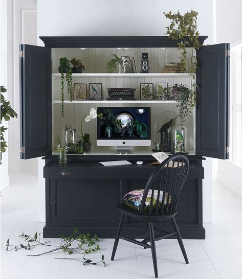 Show it off or hide it away, our super-duper Home Office cabinet is the perfect solution to wfh! Hideaway Computer Desk, Office Armoire, Home Office Cabinet, Hidden Desk, Home Office Cabinets, Desk Cabinet, Office Cabinet, Built In Cupboards, Desk In Living Room