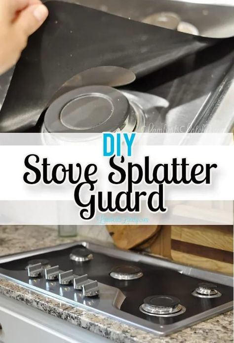 This post shows how to make a DIY Stove Splatter Guard - perfect for keeping kitchens (gas stovetops) clean! This guard covers a gas stove to protect stainless steel from spills and stains. Keep Gas Stove Top Clean, How To Keep Gas Stove Top Clean, Diy Gas Stove Top Cover, Black Gas Stove, Gas Stove Cover, Stove Drip Pans, Gas Stove Top Covers, Diy Stove, Gas Range Top