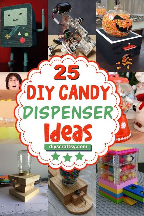 DIY Candy Dispenser Ideas Candy Dispenser Diy, Diy Candy Dispenser, Diy Dispenser, Dispenser Ideas, Life Hacks Phone, Dispenser Diy, Budget Friendly Diy, Candy Dispenser, Diy Candy