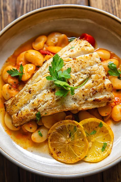 Cod And Pasta Recipes, Lemon Butter Cod, Bravas Sauce, Chicken Chasseur Recipe, Sichuan Chicken, Butter Cod, Chicken Chasseur, Cod Dishes, Slow Cooker Bolognese