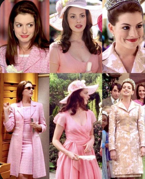 Princess Diaries Pink Dress, Princess Diary Outfits, Princess Mia Outfits, 90s Pink Aesthetic Outfits, Princess Diaries Dress, Princess Diaries Outfits, Princess Diaries Aesthetic, Princess Diaries Movie, Princess Diaries 2