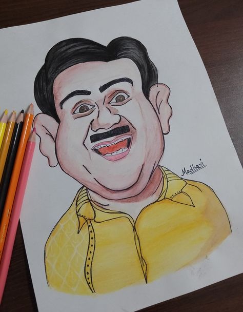 Cartoon of jethalal Jethalal Cartoon Sketch, Cartoon Caricature Sketches, Jethalal Drawing, Caricature Drawing Sketches, Carry Catcher, Dilip Joshi, Caricature Art, Caricature Sketch, Layout Plan