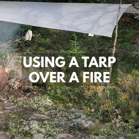 We found out if you can have a fire under a tarp, the best material to use for a tarp over a fire, and how far away the flames should be to avoid burning it. In this guide, you will learn the basics of setting a tarp over a fire in the rain, as well as some tips from an experienced bushcrafter on what to avoid. Whether you are trying to bring a fire into your shelter or cook under a tarp in the rain, having a fire Tarp Canopy Diy, Outdoor Kayak Storage Tarp, Bushcraft Shelter Winter, Tarp Poles, Rain Shelter, Survival Fire, Tarp Shelters, Camping Tarp, Camping In The Rain