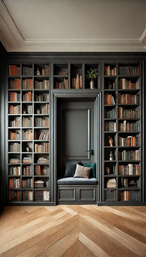 💡 17+ Library Decoration Ideas to Inspire Book Lovers Dream Library Cozy Reading Room, White Book Shelves, Library Decoration Ideas, Basement Library, Cozy Reading Room, Reading Areas, Cozy Home Library, Library Rooms, Home Library Rooms