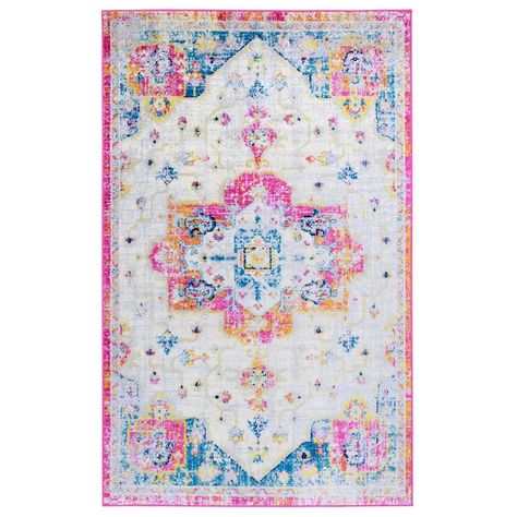 Bungalow Rose Depue Bohemian Lilac Area Rug & Reviews | Wayfair Pop Of Color Rug, Rugs In Bedroom Aesthetic, Preppy Rug, Msu Dorm, Wayfair Rugs, Preppy Bedrooms, Dorm Room Rugs, Colorful Carpet, Dorm Rugs