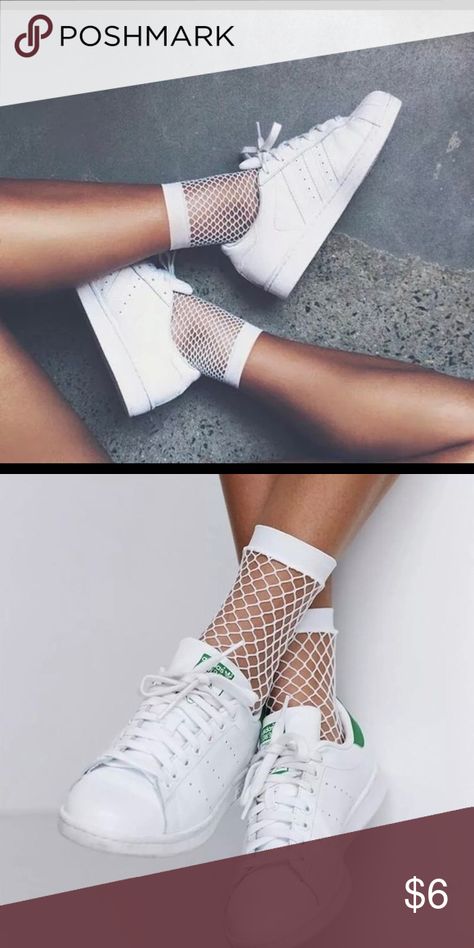 Fishnet Ankle Socks, Socks Diy, Lace Ankle Socks, White Fishnets, Shoes Fashion Photography, Fishnet Socks, High Fashion Dresses, Mesh Socks, Diy Socks