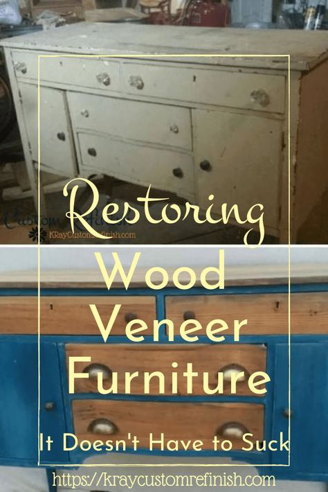 Painting Veneer Furniture, Painting Veneer, Paint Particle Board, Removing Veneer, Cedar Chest Redo, Covered Furniture, Restore Wood Furniture, Veneer Furniture, Upcycle Wood