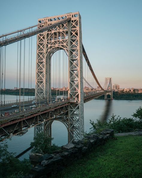 The George Washington Bridge from Fort Lee, New Jersey Rail Transport, Hotel Motel, White Car, George Washington Bridge, Posters Framed, City Car, George Washington, Image House, Gas Station