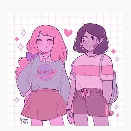 Marceline X Bubblegum, Marceline And Princess Bubblegum, Marceline And Bubblegum, Lesbian Art, Lgbt Art, Princess Bubblegum, Adventure Time Art, Dessin Adorable, Cute Art Styles