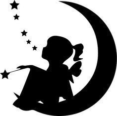 Pochoirs Fairy Silhouette, Fairy Jars, Silhouette Images, Silhouette Stencil, Silhouette Portrait, Silhouette Cameo Projects, Cameo Projects, Silhouette Art, On The Moon