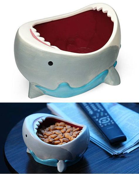 Clay Shark Bowl, Shark Bowl, Shark Ceramic, Shark Room, Shark Themed, Keramik Design, Cute Shark, Cute Room Decor, The Funny