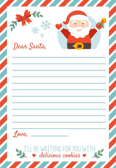 Printable Christmas Letter to Santa Templates Free Blank Santa Letter Printable, Letter For Santa Free Printable, Free Santa Letter Printable, Santa Letter Template Free Printable, Letter To Santa Free Printable, Christmas Letter Template Free, Santa Claus Letter Template, Letter For Santa, Letter Template For Kids