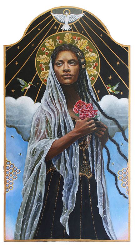 Sue Ellen Parkinson | Christian | icons | Mary Magdalene - Northcoast Artists Gallery Santa Sara, Afrocentric Art, Mary Magdalene, San Michele, Sacred Feminine, The Virgin Mary, Catholic Art, African American Art, Sacred Art