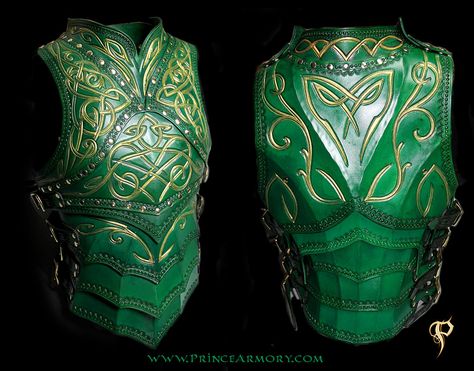 d Elven Knight, Elven Aesthetic, Green Armor, Armor Inspiration, Knight Helmet, Costume Armour, Green Knight, Knights Helmet, Female Armor