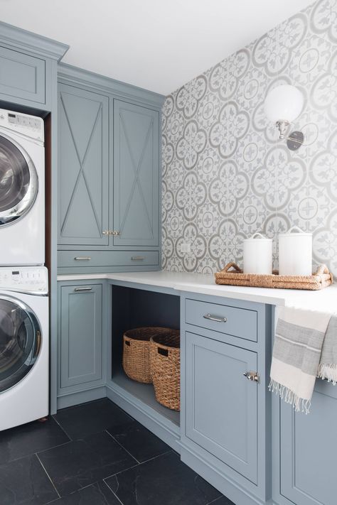 Timber Trails Homes - Laundry Room - Minneapolis - by The Tile Shop | Houzz Laundry Room Paint, Laundry Room Colors, Blue Gray Paint Colors, Dream Laundry Room, Blue Gray Paint, Laundry Room Renovation, Laundry Room Ideas, Laundry Room Inspiration, Laundry Room Remodel