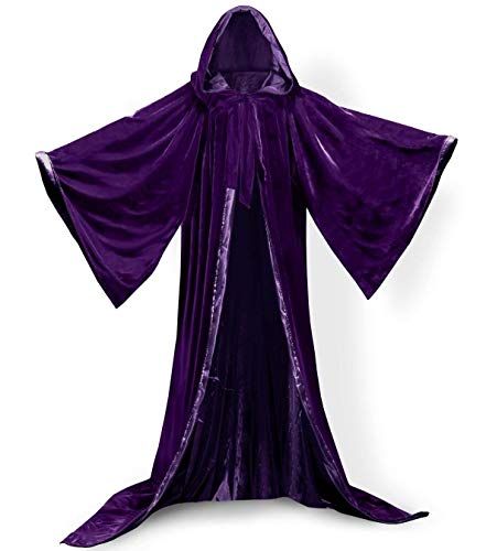 homebed Hooded Cloak Purple Halloween Wizard Robe Long Sleeve for Christmas Fancy Coat Best Halloween Costumes & Dresses USA Hood Cloak, Wizard Robe, Goth Halloween Costume, Wizard Robes, Gothic Halloween Costumes, Lotr Costume, Goth Costume, Purple Cape, Scene Dress