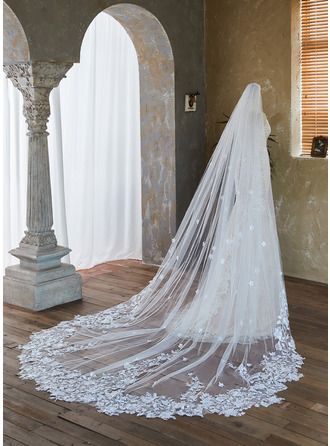 JJ's House Wedding Veil Tulle Bridal Ivory White Ivory White 118.11 in (300cm) 118.11 in (300cm) Lace Edge Cathedral Length Oval Single Tier Wedding Veils. #JJ's House #WeddingVeil #Tulle #Bridal #Ivory #White #Ivory #White #LaceEdge #CathedralLength #Oval #SingleTier #WeddingVeils Waltz Wedding Veils, Wedding Dresses With Cathedral Veil, Wedding Veils Cathedral, Long Veil With Blusher, Cathedral Veil With Ball Gown, Spring Wedding Veil, Wedding Vail Ideas Head Pieces, Wedding Hairstyles For Long Hair Veil, All Lace Veil