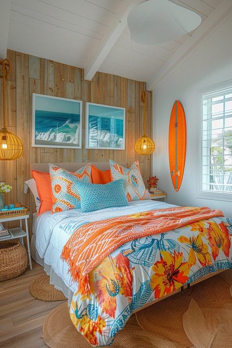 Surfer Girl Style Bedroom, Beach House Bedroom Ideas, Beach Theme Room, Beachy Boho Bedroom, Surf Room Decor, Summer Room Decor, Beachy Room Decor, Minimalist Bedroom Ideas, My Dream Come True