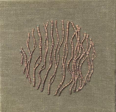 SCULPTURAL GOLDWORK — Hanny Newton Embroidery Hanny Newton, Couching Embroidery, Thread Craft, Textile Artwork, Gold Work Embroidery, Abstract Embroidery, Contemporary Embroidery, Bead Sewing, Thread Art