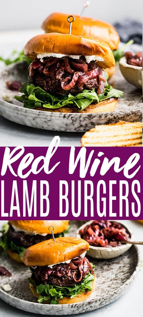 Lamb Burger Recipe, Lamb Burger Recipes, Ground Lamb Recipes, Lamb Patties, Lamb Burger, Ground Recipes, Goat Recipes, Creamy Goat Cheese, Lamb Chop Recipes